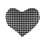 Black And White Scallop Repeat Pattern Standard 16  Premium Heart Shape Cushions Back