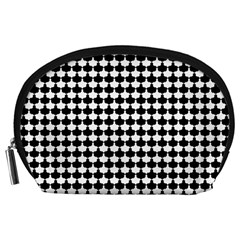 Black And White Scallop Repeat Pattern Accessory Pouches (large)  by PaperandFrill