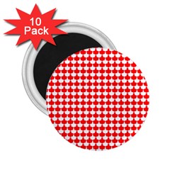 Red And White Scallop Repeat Pattern 2 25  Magnets (10 Pack) 