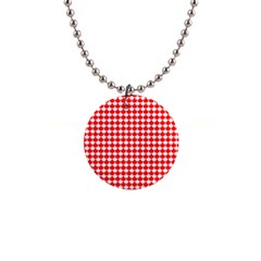 Red And White Scallop Repeat Pattern Button Necklaces by PaperandFrill