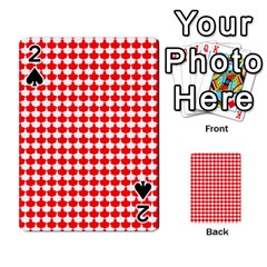 Red And White Scallop Repeat Pattern Playing Cards 54 Designs  by PaperandFrill