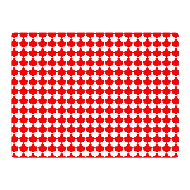 Red And White Scallop Repeat Pattern Double Sided Flano Blanket (Mini) 