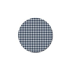 Navy And White Scallop Repeat Pattern Golf Ball Marker (10 Pack)