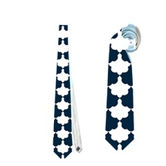 Navy And White Scallop Repeat Pattern Neckties (two Side) 