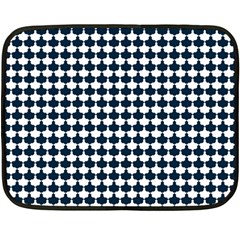 Navy And White Scallop Repeat Pattern Double Sided Fleece Blanket (mini)  by PaperandFrill