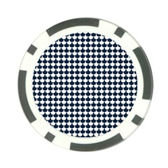 Navy And White Scallop Repeat Pattern Poker Chip Card Guards (10 Pack) 