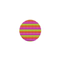 Scallop Pattern Repeat In ‘la’ Bright Colors 1  Mini Magnets by PaperandFrill
