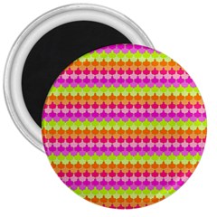 Scallop Pattern Repeat In ‘la’ Bright Colors 3  Magnets by PaperandFrill