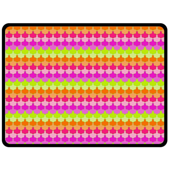 Scallop Pattern Repeat In ‘la’ Bright Colors Fleece Blanket (Large) 