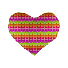Scallop Pattern Repeat In ‘la’ Bright Colors Standard 16  Premium Heart Shape Cushions by PaperandFrill