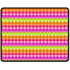 Scallop Pattern Repeat In ‘la’ Bright Colors Double Sided Fleece Blanket (medium) 