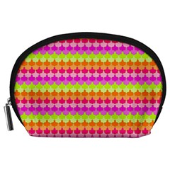 Scallop Pattern Repeat In ‘la’ Bright Colors Accessory Pouches (large) 