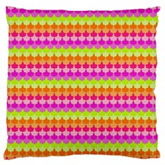 Scallop Pattern Repeat In ‘la’ Bright Colors Large Flano Cushion Cases (two Sides)  by PaperandFrill