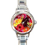 BUNCH OF FLOWERS Round Italian Charm Watches