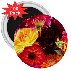 Bunch Of Flowers 3  Magnets (100 Pack) by trendistuff
