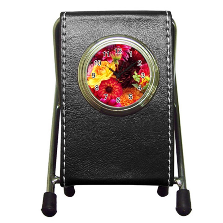 BUNCH OF FLOWERS Pen Holder Desk Clocks