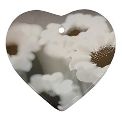 Black And White Flower Heart Ornament (2 Sides) by trendistuff