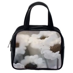Black And White Flower Classic Handbags (one Side) by trendistuff