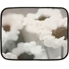 Black And White Flower Double Sided Fleece Blanket (mini)  by trendistuff