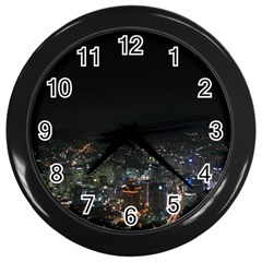 Seoul Night Lights Wall Clocks (black) by trendistuff