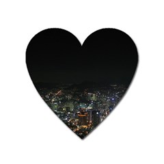 Seoul Night Lights Heart Magnet by trendistuff
