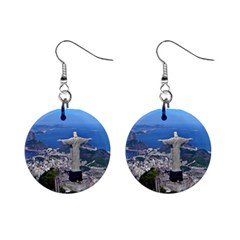 Christ On Corcovado Mini Button Earrings by trendistuff