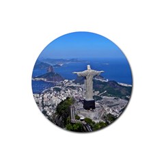 Christ On Corcovado Rubber Round Coaster (4 Pack)  by trendistuff