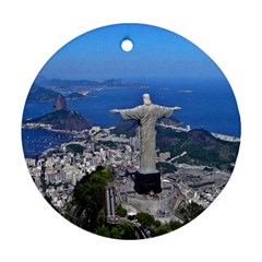 Christ On Corcovado Round Ornament (two Sides)  by trendistuff