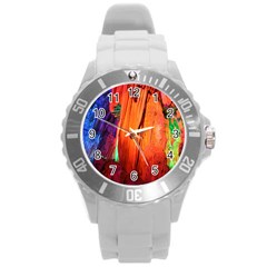 Reed Flute Caves 4 Round Plastic Sport Watch (l) by trendistuff