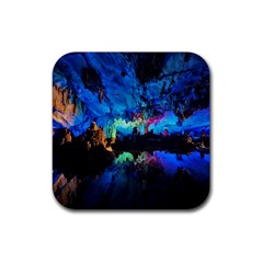 Reed Flute Caves 2 Rubber Coaster (square)  by trendistuff