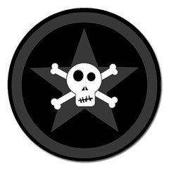 Star Skull Magnet 5  (round) by waywardmuse