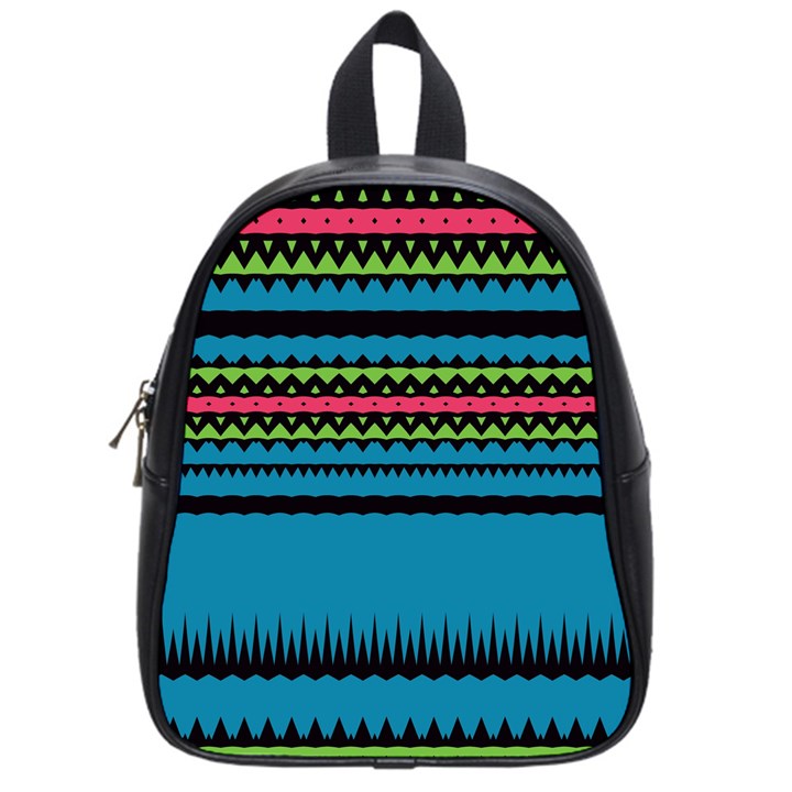 Chevrons and triangles			School Bag (Small)