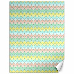 Scallop Repeat Pattern In Miami Pastel Aqua, Pink, Mint And Lemon Canvas 12  X 16   by PaperandFrill