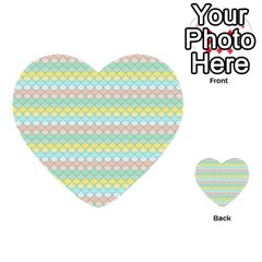 Scallop Repeat Pattern In Miami Pastel Aqua, Pink, Mint And Lemon Multi-purpose Cards (heart)  by PaperandFrill