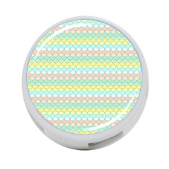 Scallop Repeat Pattern In Miami Pastel Aqua, Pink, Mint And Lemon 4-port Usb Hub (one Side) by PaperandFrill