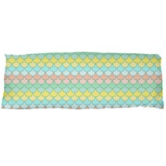 Scallop Repeat Pattern In Miami Pastel Aqua, Pink, Mint And Lemon Body Pillow Cases Dakimakura (two Sides)  by PaperandFrill