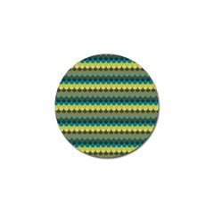 Scallop Pattern Repeat In  new York  Teal, Mustard, Grey And Moss Golf Ball Marker (10 Pack) by PaperandFrill