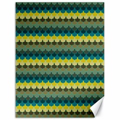 Scallop Pattern Repeat In  new York  Teal, Mustard, Grey And Moss Canvas 18  X 24   by PaperandFrill