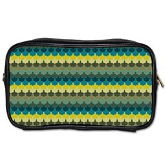 Scallop Pattern Repeat In  new York  Teal, Mustard, Grey And Moss Toiletries Bags 2-side by PaperandFrill