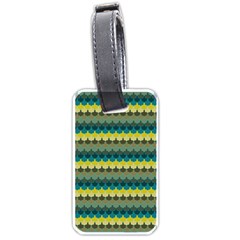 Scallop Pattern Repeat In  new York  Teal, Mustard, Grey And Moss Luggage Tags (one Side)  by PaperandFrill