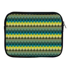 Scallop Pattern Repeat In  new York  Teal, Mustard, Grey And Moss Apple Ipad 2/3/4 Zipper Cases by PaperandFrill