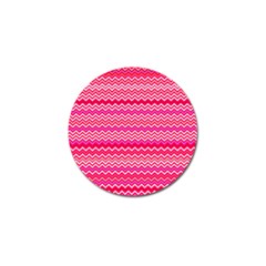 Valentine Pink And Red Wavy Chevron Zigzag Pattern Golf Ball Marker