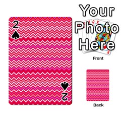 Valentine Pink And Red Wavy Chevron Zigzag Pattern Playing Cards 54 Designs  by PaperandFrill