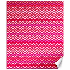 Valentine Pink And Red Wavy Chevron Zigzag Pattern Canvas 8  X 10  by PaperandFrill