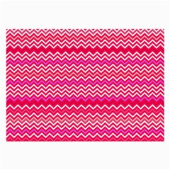 Valentine Pink And Red Wavy Chevron Zigzag Pattern Large Glasses Cloth (2-side) by PaperandFrill