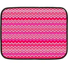 Valentine Pink And Red Wavy Chevron Zigzag Pattern Double Sided Fleece Blanket (mini)  by PaperandFrill