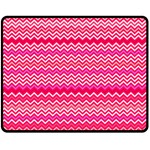 Valentine Pink and Red Wavy Chevron ZigZag Pattern Double Sided Fleece Blanket (Medium)  58.8 x47.4  Blanket Back