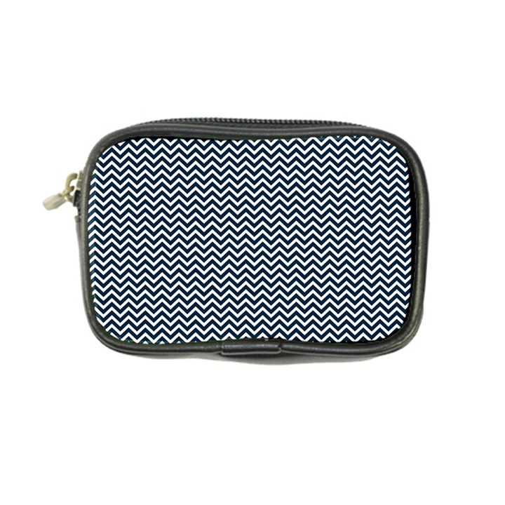 Blue and White Chevron Wavy Zigzag Stripes Coin Purse