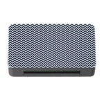 Blue and White Chevron Wavy Zigzag Stripes Memory Card Reader with CF Front