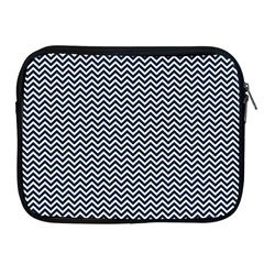 Blue And White Chevron Wavy Zigzag Stripes Apple Ipad 2/3/4 Zipper Cases by PaperandFrill